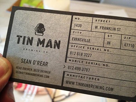 Tin Man Brewing Business Card