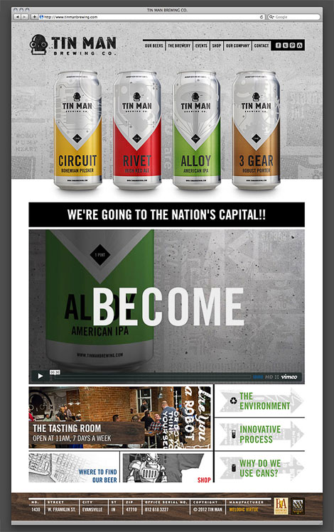 Tin Man Brewing Website